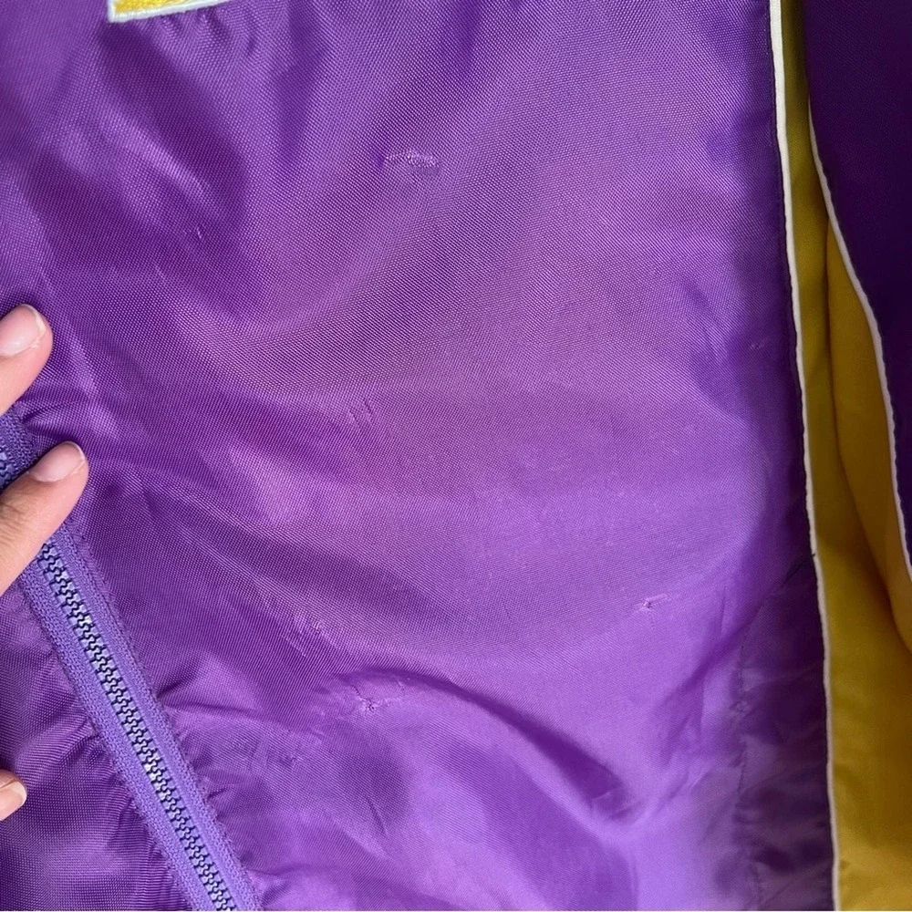 G-III Sports Los Angeles Lakers Hooded Windbreaker Jacket Purple‎ Gold Mens L